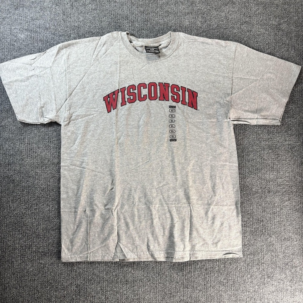 Wisconsin Badgers Shirt Mens xl Gray NCAA College Steve & Barry's Graphic Tee